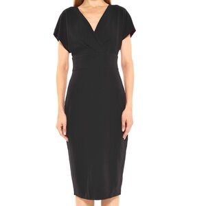 Alexia Admore Naomi Drape Sheath Dress Women’s Size L Midi Cocktail Elegant